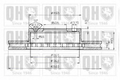 QUINTON HAZELL bdc3608 -  Тормозной диск